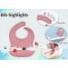 Hoseay Baby Weaning Set 5 in 1 | Silicone Suction Plate, Bowl, Spoon, Fork, Bibs | Pink Squirrel Design | Toddler Feeding Essentials - Buy Online on SooperMarket.com