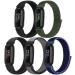 Bcuckood Compatible with Fitbit Inspire 3/Inspire 2/Inspire HR/Inspire/Ace 3/Ace 2 Women Men Kids Nylon Sport Loop Bands Soft Breathable Replacement Wristband Straps Dark Black+Navy Green+Iron Grey+Official Black+New Midnight Blue