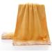 Lace Edge Embroidered Bath Towel Set - Super Absorbent Fiber - Yellow - 3 Piece Set - Buy Online on SooperMarket.com