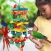 Large Parrot Toy for Climbing, Chewing & Preening - Multicolored Wooden Block Toy | MQUPIN M-22inch - Buy Online on SooperMarket.com