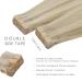 20pcs Real Hair Tape Extensions - 60cm Ash Blonde to Gold Blonde | Silky Straight Remy Invisible Skin Weft - Buy Online on SooperMarket.com