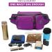 TUDEC 4-in-1 Hands-Free Dog Leash & Waist Bag - 5.8ft Zero Shock Bungee Car Seat Buckle & Reflective Threading - Ybgs Purple Bag + Black Leash | International Shipping - Buy Online on SooperMarket.com