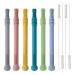 Hollow Molar Teether Silicone Baby Teething Toy Teethers for Babies Boys and Girls with 4 Cleaning Brush BPA Free/Freezable (6 Pack) multicolored