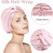 Mulberry Silk Double-Sided Hair Wrap Bonnet for Curly Hair | Pink Silk Sleep Cap - Buy Online on SooperMarket.com