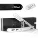 Anthony Brown razor in black or silver - unique blade head for more precision - with changing blades and etui - razor set (silver)