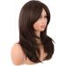 MapofBeauty 20 Inch Long Layered Synthetic Shoulder Length Wig with Bangs - Brown for Daily Use or Parties - Buy Online on SooperMarket.com