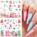 Flamingo Nail Art Stickers Decals - Summer Nail Decorations Kit with Tropical Palm, Cactus, and Pineapple Designs - 12 Sheets - Buy Online on SooperMarket.com