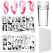 Luvadeyo Nail Art Plates 2 pieces of Nail Stamping Plate Nagel Stamping with 1 piece transparent stamp 1 piece of scraper tool for women girls