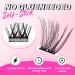 PRO Self Adhesive Eyelashes Kit - 120pcs Lash Clusters & Essentials | Easy Home Application | Lash Fixative Remover & Applicator Included - Begonia D-10-18mix - Buy Online on SooperMarket.com
