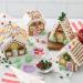 Christmas Mini Village Gingerbread House Kit - DIY Set with Candies, Fondant, Icing, Decorating Supplies, & Holiday Stickers - Buy Online on SooperMarket.com