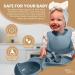 Yum Yum's Silicone Baby Weaning Set of 10 with Suction Bowl, Spoon, Fork & Cup - Blue | Baby Feeding Set for Easy Transition to Solids - Buy Online on SooperMarket.com