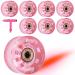 Nezylaf 8 Pack 32 x 58mm, 82A Roller Skate Wheels with Glitter Powder and Multi-Function Portable Skateboard T Tool for Double Row Skating,Replacment Accessories Suitable for Outdoor or Indoor Pink -glitter powder