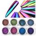 Nail Chrome Powder Chrome Nail Powder Shinning Chrome Pigment Mirror Glitter Chrome Powder for Nails Fine Glitter(8 Box)