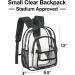 Small Clear Backpack Stadium Approved Heavy Duty Clear Mini Backpack Transparent Book bag for Concert Work Sport Games Festival - Buy Online on SooperMarket.com