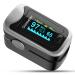 Pulse Oximeter Fingertip LOVEWEE Upgraded SpO2 Blood Oxygen Saturation Monitor Heart Rate Monitor with Large OLED Digital Display Portable Pulse Oximetry with Lanyard and Batteries(Black-Silver) Royal Black-Silver