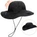 Womens Waterproof Bucket Hat with Fleece Lining | UPF50+ Outdoor Adventure Rain Cap - Black - Buy Online on SooperMarket.com