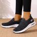 Rytejfes Women's White Waterproof Wedge Heel Sneakers - Stylish Laced Walking Shoes & Slip-On Flats in Blue & Black - Size 40 EU - Buy Online on SooperMarket.com