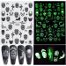 Halloween Nail Art Stickers Glow in The Dark Nail Decals 3D Self-Adhesive Fluorescent Nail Stickers Skull Spider Witch Ghost Pumpkin Bat Snake Nail Design for Women and Girls DIY Acrylic Nail - Buy Online on SooperMarket.com