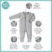 100% Cotton Two-Way Zipper Baby Sleepsuit Unisex Onesie Romper | Footless & Fold Over Cuffs | 3-6 Months | Grey, White, Mint Green - Buy Online on SooperMarket.com