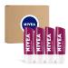 NIVEA Lip Balm Blackberry Flavored Tinted Lip Balm Stick with Shea Butter and Jojoba Oil 0.17 Oz Pack of 4