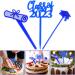 TENDYCOCO 30pcs 2023 delicate cake supplies 2023 cupcake toppers graduate grad cake decorations props graduation cupcake picks graduation hat paper cup food pick class of 2023 decorations Blue - Buy Online on SooperMarket.com