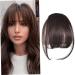 Clip in Bangs for Women 9.8" Fake Hair Natural Clip on Bangs Dark Brown Air Bangs Hair Clip with Temples & Invisible Breathable Net Curlable Cuttable Fake Bangs - Buy Online on SooperMarket.com