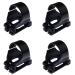 Kasteco 4 Pack Scuba Dive Universal Plastic Clip Snorkel Keeper Tube Holder, Black