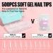 TOMICCA Nail Tips and Glue Gel Kit - 500PCS Coffin Soft Gel Tips + UV LED Lamp + 15ML 4 In 1 Nail Glue Gel - Professional Acrylic Nail Extension Kit for Easy DIY Nail Art - Buy Online on SooperMarket.com