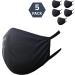 Reusable Face Masks CKDCARES Cloth Face Masks Pack of 5 pcs Washable Anti-Dust Unisex Cotton Made Black Perfect for Personal Use - Buy Online on SooperMarket.com