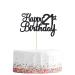 Gyufise 1 Pack Happy 21st Birthday Cake Topper Black Glitter 21 Cake Topper Happy 21 Birthday Cake Decoration for 21st Birthday Party Decoration Supplies