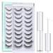 Sisily artificial eyelashes with eyelash glue 10 pairs eyelashes of course black 3D eyelashes reusably handmade eyelashes multipack C-10 pair mix-i