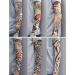 Kirozanny 12pcs Art Fake Temporary Tattoo Sun Protection Compression Arm Sleeves - Random Color - Buy Online on SooperMarket.com