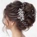 Handcess Leaves Bride Wedding Headband Silver Pearls Crystal Headpieces Rhinestone Bridal Hair Accessories for Bride and Bridesmaids - Buy Online on SooperMarket.com
