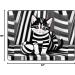 Black and White Striped Kitten Flannel Non-Slip Floor Mat - 63x48 Inches Comfortable & Lint-Free Perfect for Home & Office - Shop Internationally - Buy Online on SooperMarket.com