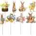 Teksome Easter Cupcake Toppers - Bunny Cake Topper Easter Cake Decorations 8pcs Bunny Easter Egg Cake Food Picks for Happy Easter Spring Theme Party Decorations - Buy Online on SooperMarket.com