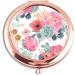 iampanda Rose Gold Compact Mirror for Women - Portable Mini Makeup Mirror with 2X Magnifying, Pink Green Flower Design - Buy Online on SooperMarket.com