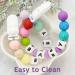Personalized Name Pacifier Clip by Ausbay - Customized Binky Holder with Teething Silicone Beads for Baby Boys, Girls, and Toddlers - Buy Online on SooperMarket.com
