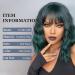 Haircube Short Bob Wig with Bangs - Dark Green Heat-Resistant Synthetic Fiber for Women | Party Cosplay & Daily Wear - Buy Online on SooperMarket.com