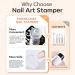 Modelones Nail Art Stamper Kit 7Pcs - Premium Double Nail Stamp Stencils & Gel for DIY French Manicure - Buy Online on SooperMarket.com