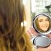 KALLORY Mini Rhinestone Compact Mirror - Double-Sided Hand Held Makeup Vanity Mirror for Women and Girls - Small Purse Mirror with Magnification - Silver - Buy Online on SooperMarket.com