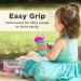 Nuby 3 Piece Girl No-Spill Easy Grip Cup with Flex Straw, 10oz, Clik It Lock Feature - Buy Online on SooperMarket.com