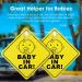 Bewudy 2 PCS Baby on Board Car Warning Sign - Reusable Yellow Baby in Car Sticker with Suction Cups - Buy Online on SooperMarket.com