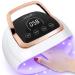 Professional 268W UV LED Nail Lamp with Automatic Sensor/4 Timer Setting/Large LCD Touch Screen Nail Dryer UV Lamps for Gel Nails Curing Lamp for Fingernail and Toenail Home Salon off-white