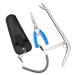 BASUNE Fishing Pliers + Fish Hook Remover, Line Cutter Curved Nose Remove Hook Fishing Tackle Tool with Nylon Sheath Fishing Plyers Fishing Gear Set (Blue)