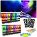 AOOWU Ultraviolet Glow Face Body Paint Set 16 Colors UV Blacklight Neon Fluorescent Face Paint Non Toxic Face Painting with Palette and Brush Makeup Art Paint Kit for Adults Kids Party Carnival