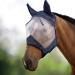 Harrison Howard CareMaster Horse Fly Mask Half Face with Ears Black/Silver Retro Small Pony Pony (Small) Black/Silver