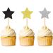 120 Pcs Star Cupcake Toppers Happy New Year Glitter Black Gold and Silver Star Cake Topper Picks Toothpick Toppers New Year Photo Props for New Year Party Supplies (Star) - Buy Online on SooperMarket.com