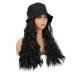 MapofBeauty 24 Inch Black Hat Wig - Long Wavy Curly Synthetic Daily Use Wig - Buy Online on SooperMarket.com