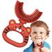 U-Shaped Silicone Toothbrush for Kids - Cartoon Tiger Design | Soft Brush Head for Full Mouth Cleaning | Red | 1 Pack - Buy Online on SooperMarket.com