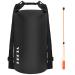 HEETA Waterproof Dry Bag for Women Men (Updated Version) 5L/10L/20L/30L Roll Top Lightweight Dry Storage Bag Backpack with Emergency Whistle for Travel Swimming Boating Kayaking Camping and Beach Black 5L